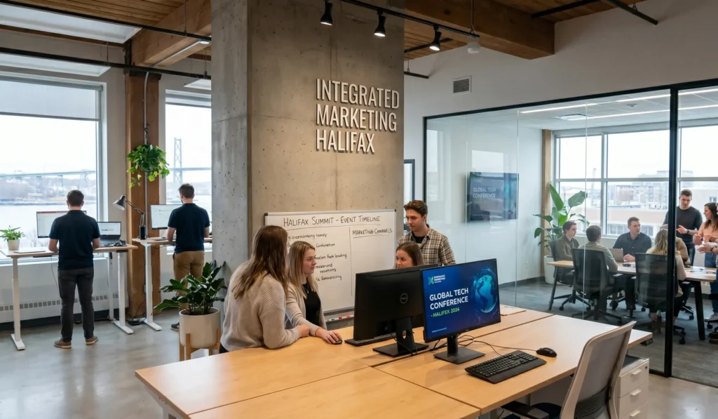 The modern marketing agency workspace of Integrated Marketing Halifax where professional event management solutions are developed.