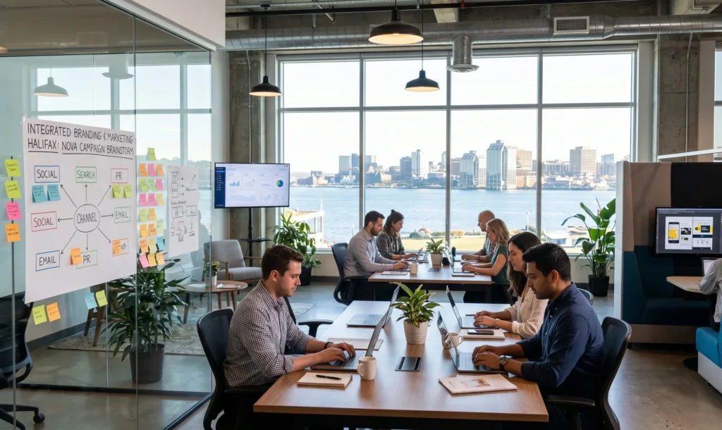 The modern workspace of Integrated Marketing Halifax where integrated branding & marketing strategies are developed.