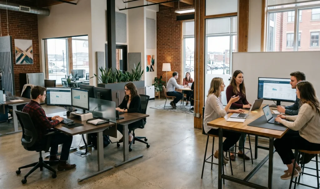 The modern marketing agency workspace of Integrated Marketing Halifax where professional integrated marketing solutions are developed.