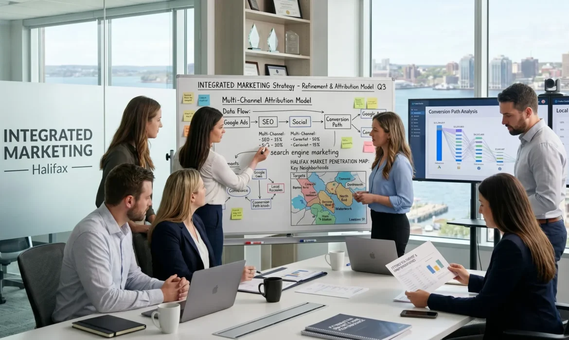 A marketing strategy team working session at Integrated Marketing Halifax focusing on search engine marketing.